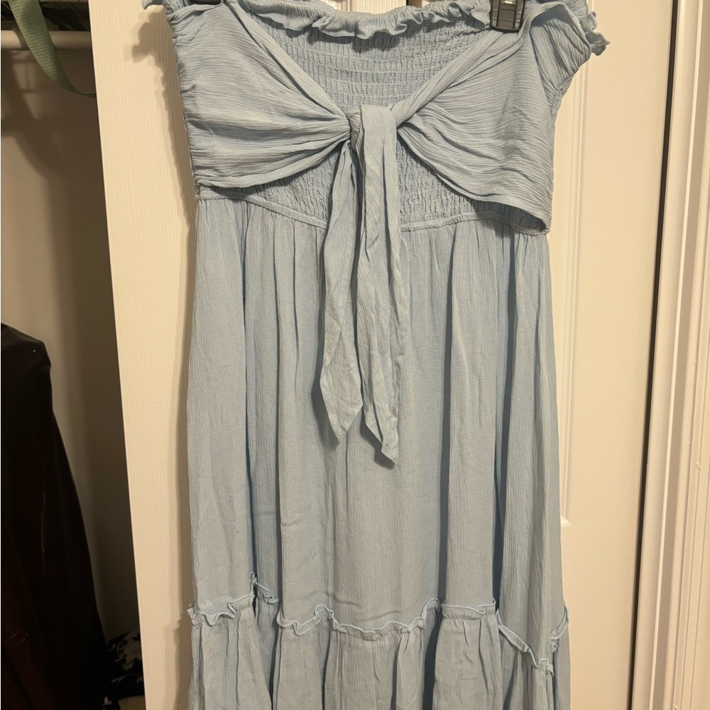 Light Blue Strapless Dress